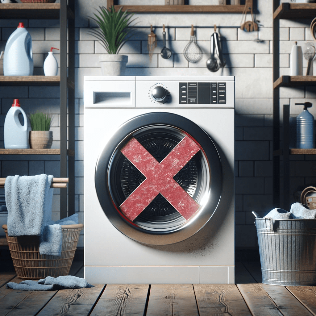 Nicht waschen symbol in einer waschmaschine